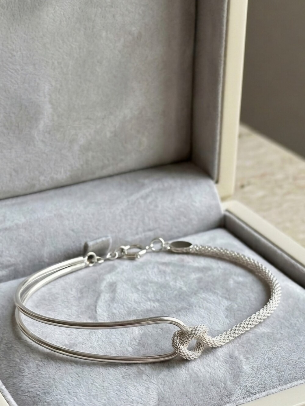 Elegant Silver Knot Bracelet